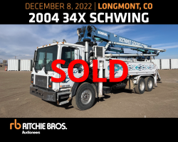 AUCTION 2004 34m Schwing on a 2004 Mack